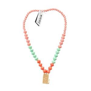 Bitsies 31 Bites Kitten pink mint beaded necklace ethical NWT